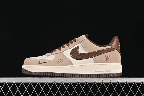 All categories Nk Air Force 1 Air Force series Nk Air Force 1 Low Air Force low-top Nike Air Force 1'07 Low LV joint brown cloth hook Air Force 1 low-top casual sneakers KK1988-091